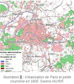 Urbanisation de Paris et petite couronne en 1900. Source IAURIF